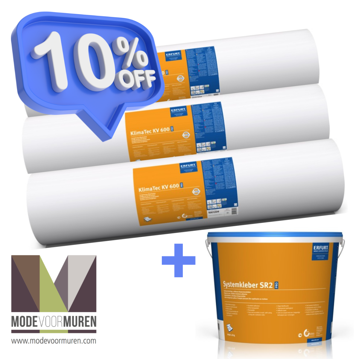 Erfurt Klima-tec PROMO 3 rolls of insulation wallpaper + Erfurt systemkleber adhesive